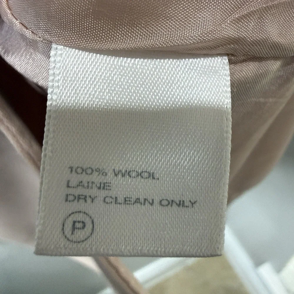 Lafayette 148 New York Career Long Sleeve Pale Pink Quiet Luxury Wool Blazer 8